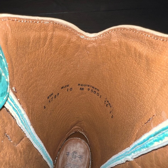 Corral Women's Embroidered Turquoise Distressed Cowgirl Boot Pointed Toe 10 - Picture 4 of 6